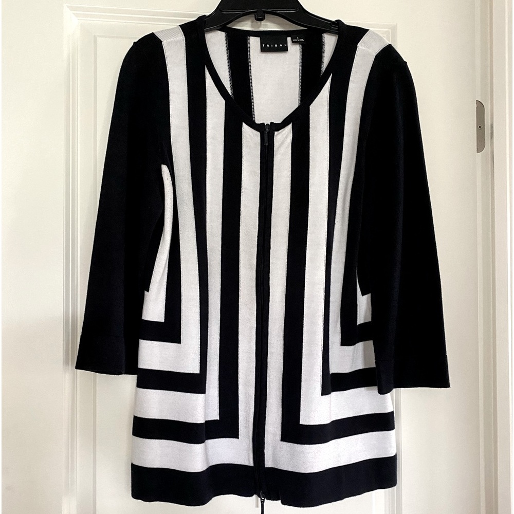 Tribal front zip sweater